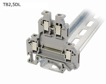 Клемма винтовая двухуровневая 4 контакта, 2,5 мм2, серая