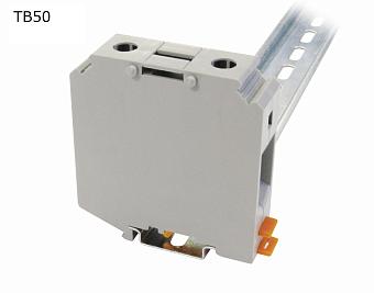 Клемма винтовая проходная 2 контакта 50 мм2, серая