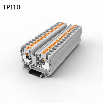 Клемма push-in проходная 2 контакта 10 мм2, серая