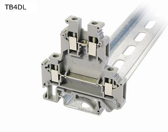 Клемма винтовая двухуровневая 4 контакта, 4 мм2, серая