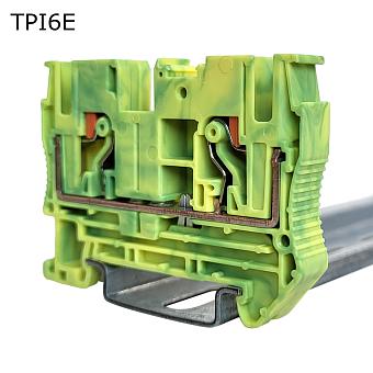 Клемма push-in проходная 2 контакта 6 мм2, заземляющая