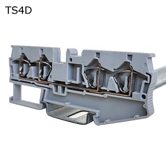 Клемма пружинная проходная 4 контакта 4 мм2, серая