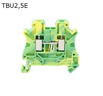 Клемма винтовая с двумя рядами шунтирования проходная 2 контакта 2,5 мм2, заземляющая
