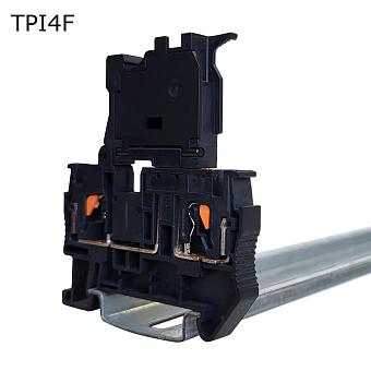 Клемма push-in с держателем предохранителя 2 контакта 4 мм2, черная