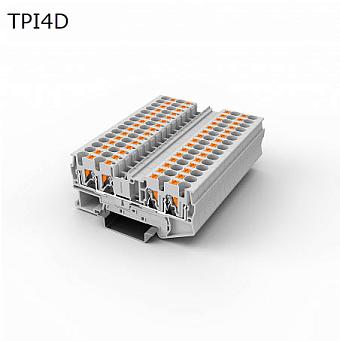 Клемма push-in проходная 4 контакта 4 мм2, серая