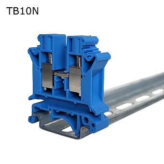 Клемма винтовая проходная 2 контакта 10 мм2, синяя