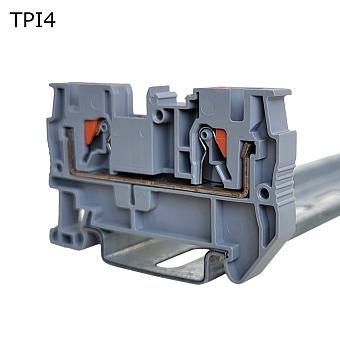 Клемма push-in проходная 2 контакта 4 мм2, серая