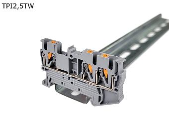 Клемма push-in проходная 3 контакта 2,5 мм2, серая