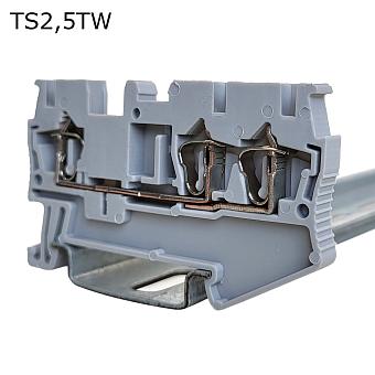 Клемма пружинная проходная 3 контакта 2,5 мм2, серая