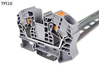 Клемма push-in проходная 2 контакта 16 мм2, серая