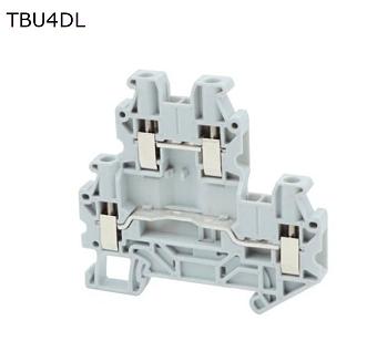 Клемма винтовая с двумя рядами шунтирования двухуровневая 4 контакта, 4 мм2, серая
