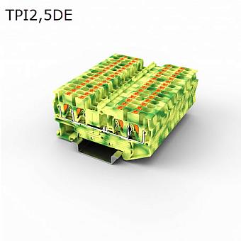 Клемма push-in проходная 4 контакта 2,5 мм2, заземляющая